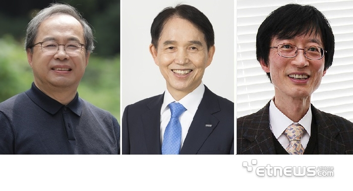 KAIST 총장 후보 3인. 왼쪽부터 김정호 KAIST 전기 및 전자공학부 교수, 이광형 현 KAIST 총장, 이용훈 전 UNIST 총장(KAIST 전기 및 전자공학부 명예교수).