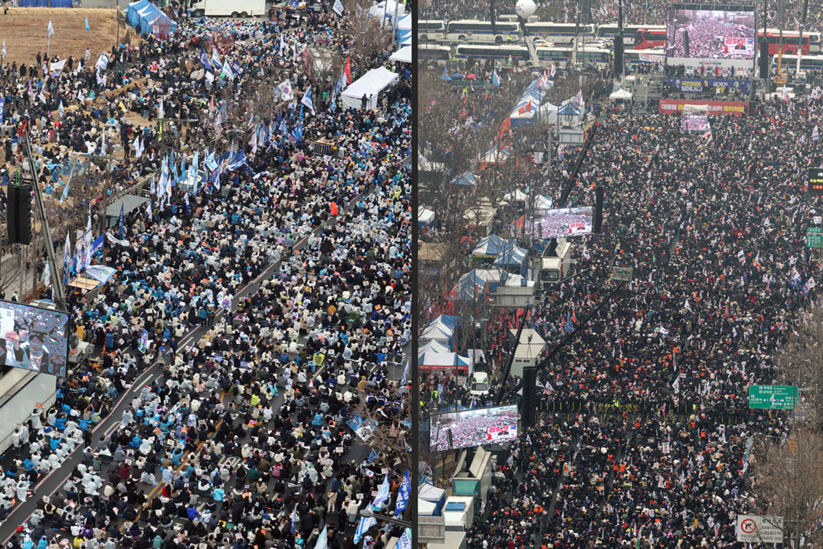 3·1절, 서울 도심 속 반으로 나뉜 尹 탄핵 찬반 집회 / 출처: 뉴스1