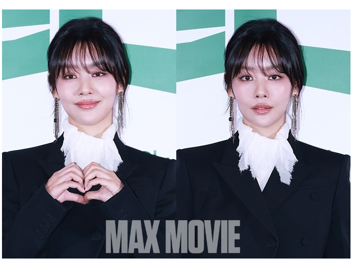 '로비' 시사회에서 사랑스럽기도, 시크하기도 한 반전매력을 보여주는 차주영. 정유진 기자 noir1979@maxmovie.com