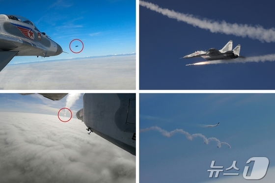 The People\'s Army\'s 1st Guards Air Division conducted North Korean Air and Air Defense drills. / Rodong Sinmun