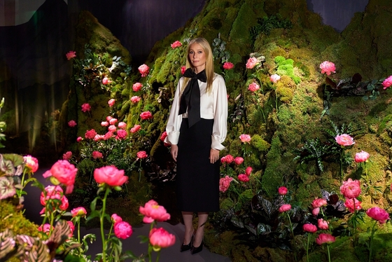 Actress Gwyneth Paltrow explores The Forest Within, an immersive exhibition at Genesis House in Manhattan, inspired by Korean forests. / Photo courtesy of Genesis