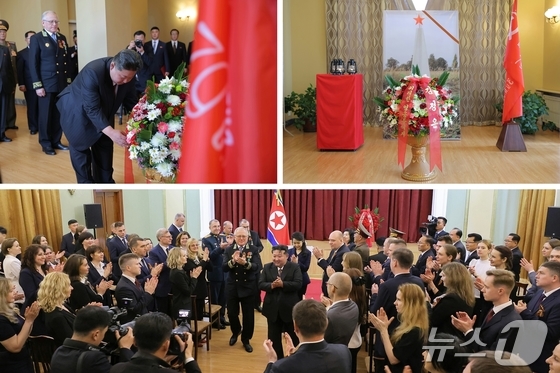 North Korean leader Kim Jong Un and his daughter Ju Ae visit the Russian Embassy in Pyongyang on May 9 to mark the 80th anniversary of Russia\'s Victory Day. / Rodong Sinmun