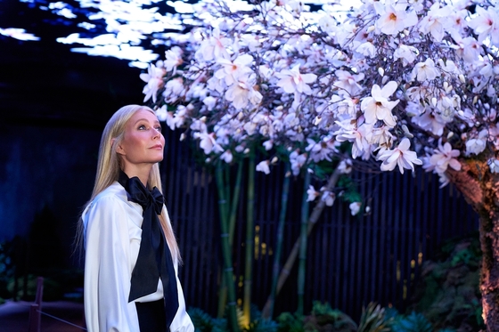 Actress Gwyneth Paltrow explores The Forest Within, an immersive exhibition at Genesis House in Manhattan, inspired by Korean forests. / Photo courtesy of Genesis