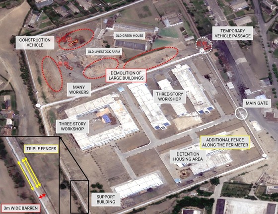 A satellite image of a political prison camp in Sinuiju, North Korea, captured in June last year by SIA, a satellite imagery analysis company / Extract from SIA report