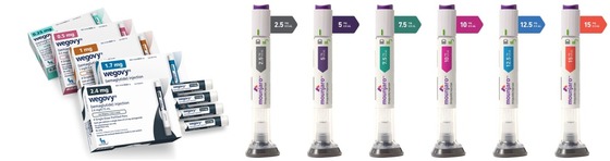 Novo Nordisk\'s diabetes and obesity drug Wegovy (semaglutide) (left) and Eli Lilly\'s Mounjaro (tirzepatide) / Ohoto courtesy of Novo Nordisk and Eli Lilly