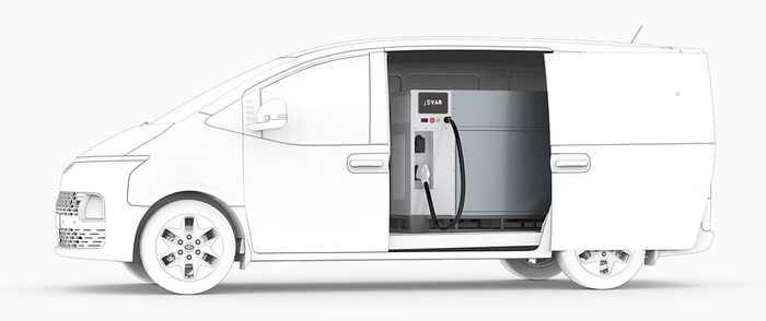 에바가 실증 테스트를 마친 차량 탑재형 이동식전기차충전기 '무이브이(MooeV, Van Mounted EV Charger)' 모습. 이미지 출처 : 에바