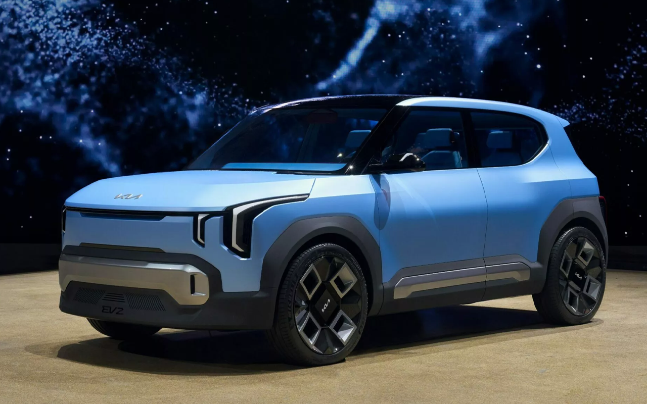 지난 2월 ‘기아 EV 데이’ 행사에서 소형 전기 SUV인 EV2 콘셉트 모델을 세계 최초로 공개 했다. [사진 = 기아]