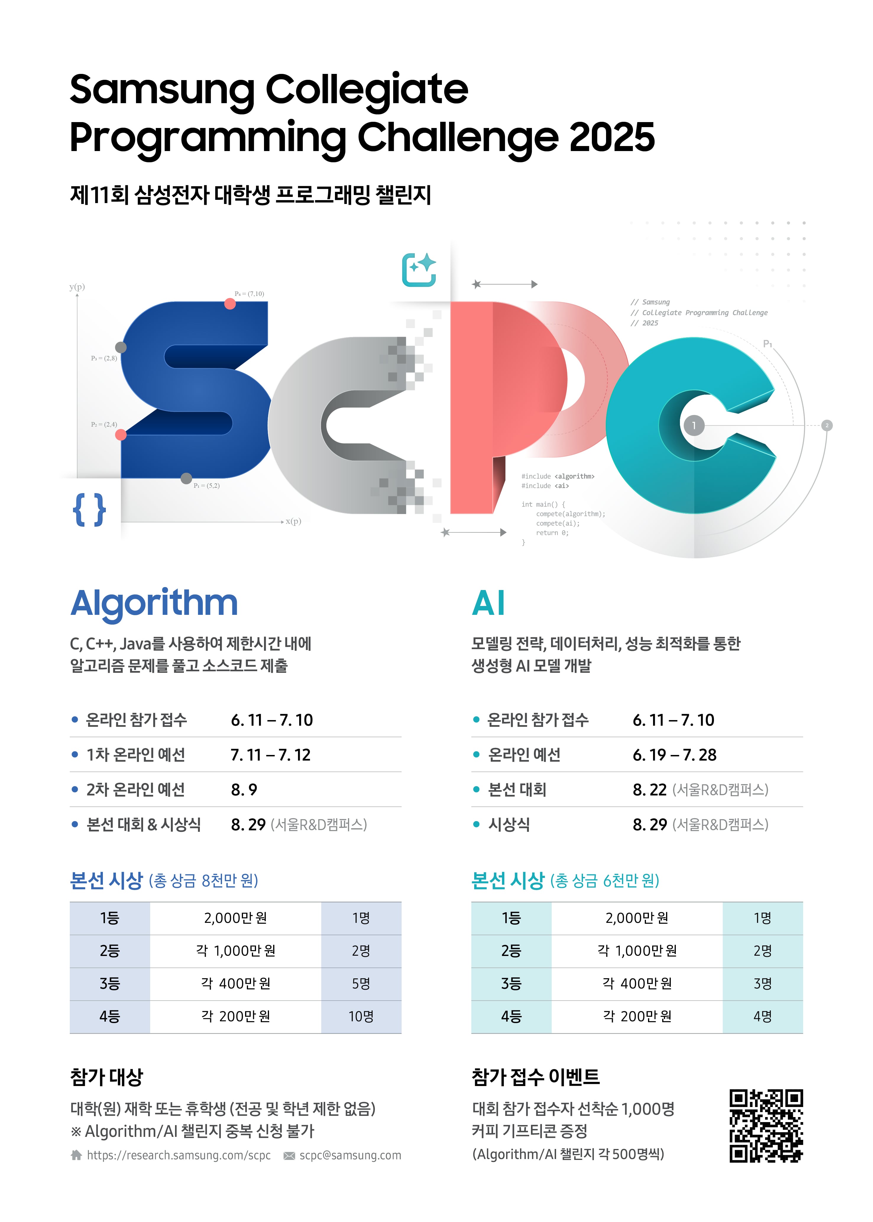 제11회 '삼성전자 대학생 프로그래밍 챌린지(SCPC 2025)' 포스터. /삼성전자 제공