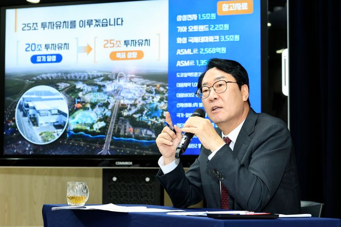정명근 화성시장이 1일 민선 8기 3주년 기자회견을 열고 있다. ⓒ화성시 제공