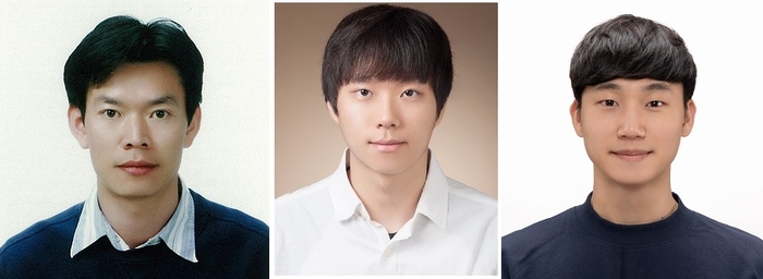 왼쪽부터 박수진 교수, 통합과정 김성룡 씨,  한동엽 박사