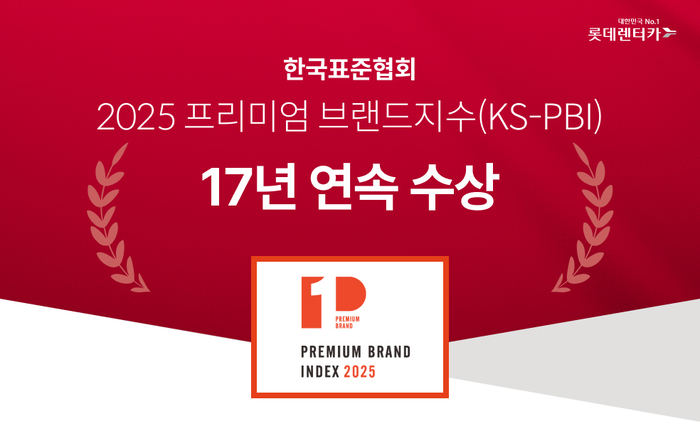 롯데렌터카 프리미엄 브랜드 지수(KS-PBI) 17년 연속 1위