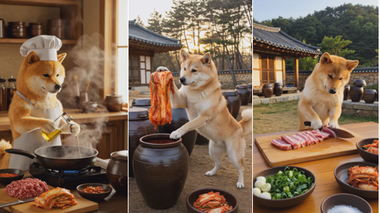 진돗개가 한식을 요리하는 영상으로 화제를 모은 쇼츠 (출처 : 인스타그램 @jindo.doglife)