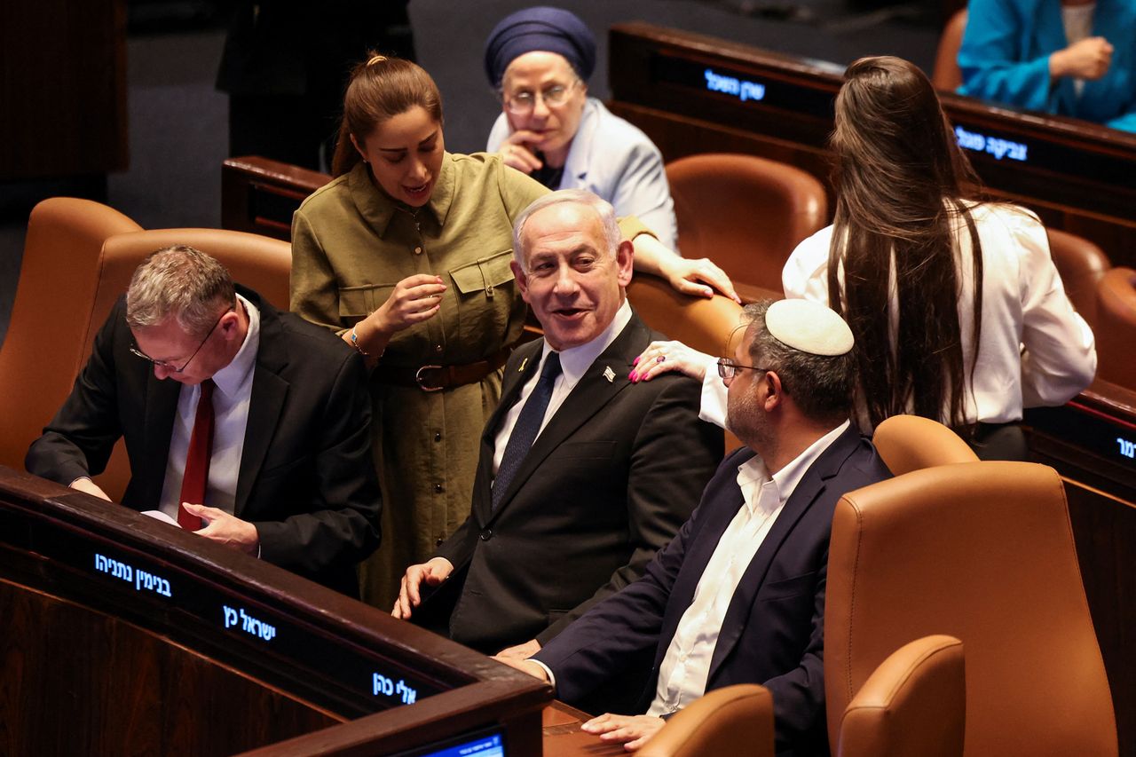 Israeli Prime Minister Benjamin Netanyahu is seen in the Knesset, Israel]