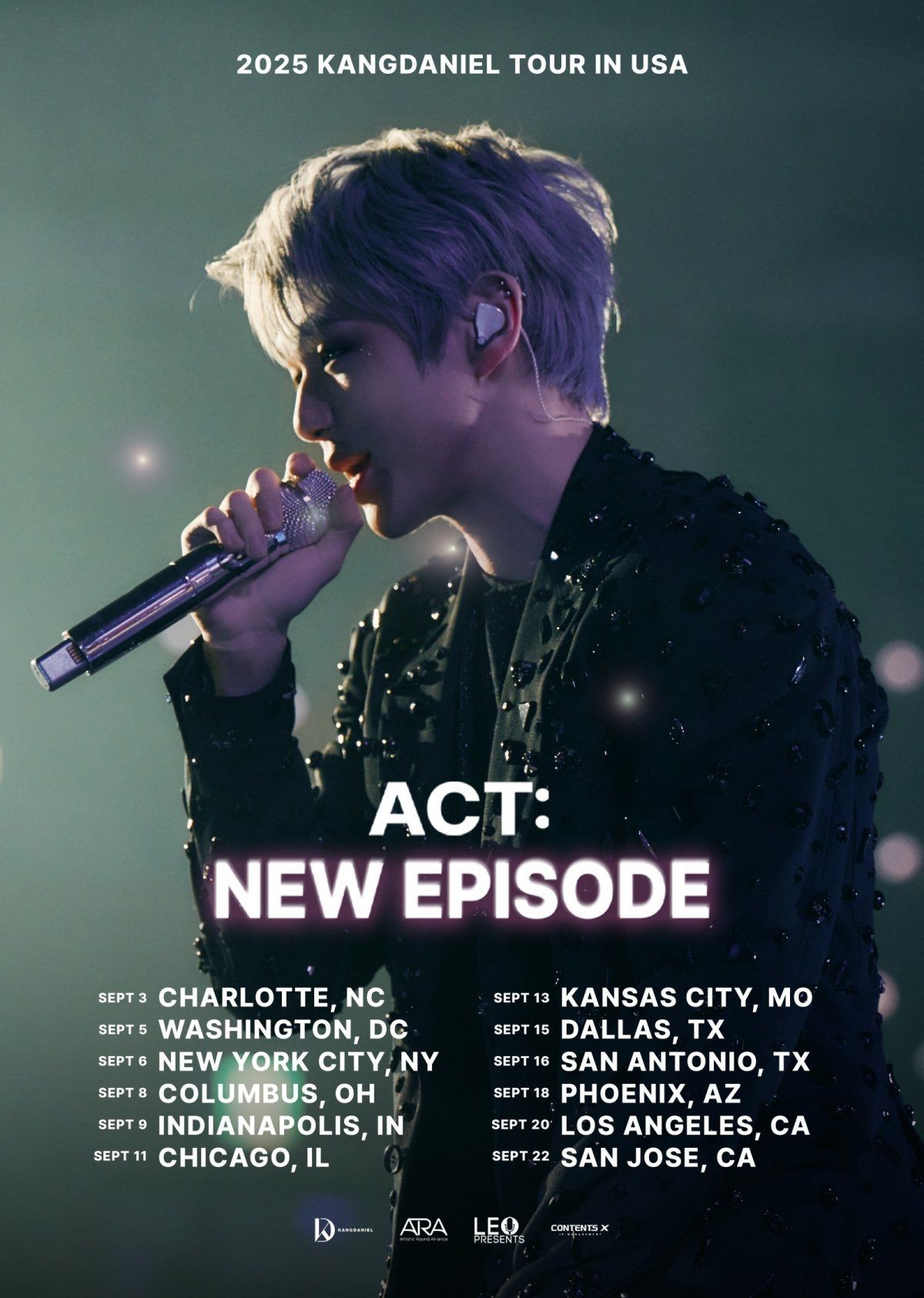 Poster for Kang Daniel's upcoming US tour (Ara Entertainment)