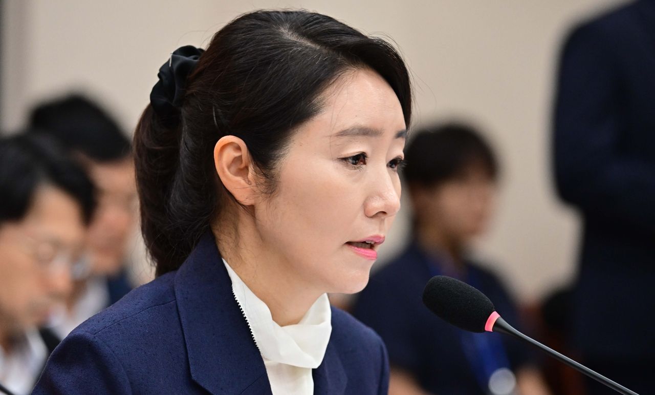 Gender Minister nominee Kang Sun-woo speaks at a parliamentary confirmation hearing at the National Assembly on July 14. (Lee Sang-sub/The Korea Herald)]