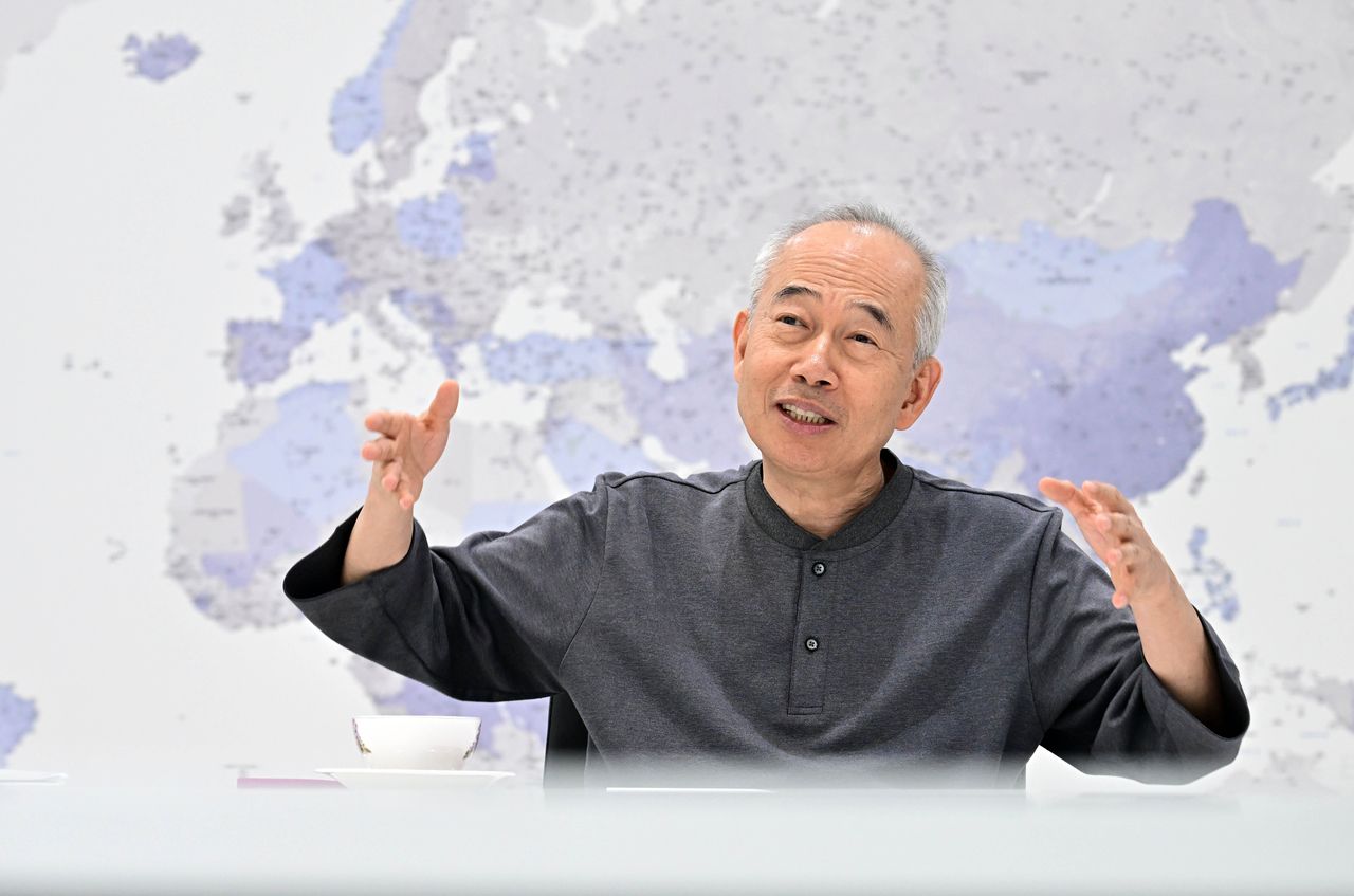 Jusung Engineering Chair Hwang Chul-joo speaks during an interview with The Korea Herald held at the company's R&D center in Yongin, Gyeonggi Province, on July 15. (Lee Sang-sub/The Korea Herald)