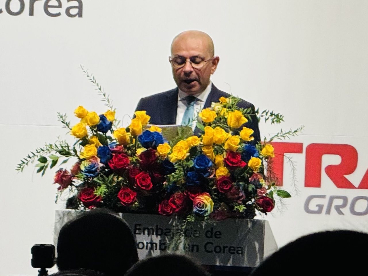 Colombian Ambassador to Korea Alejandro Pelaez Rodriguez speaks at Colombian]