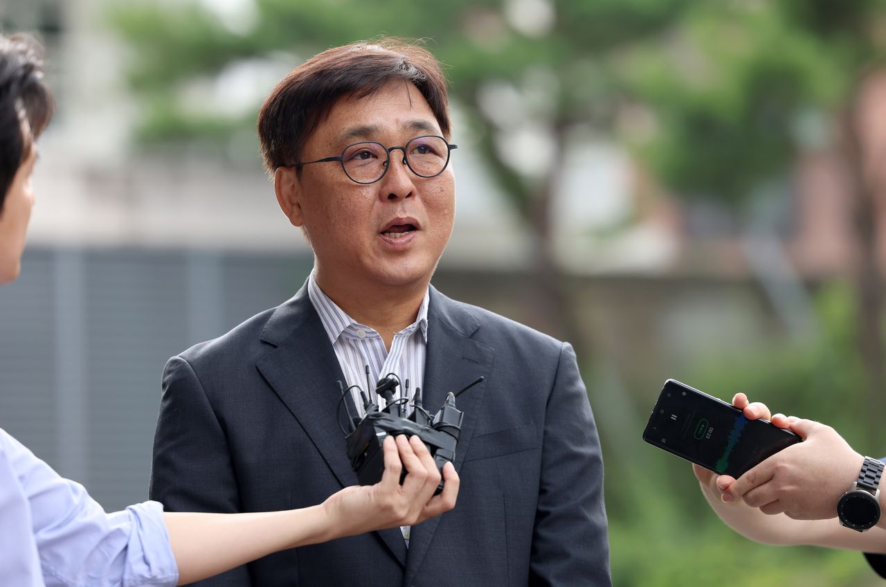 Choi Hwi-young, the nominee for the minister of culture, sports and tourism, answers questions from reporters on July 14 at the National Museum of Modern and Contemporary Art, Seoul. (Ministry of Culture, Sports and Tourism)]