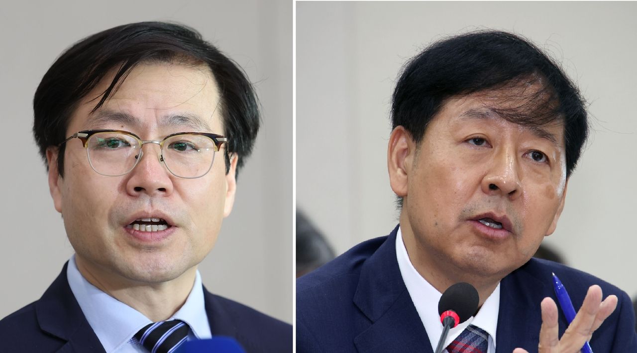 Trade Minister Yeo Han-koo (left) and Finance Minister Koo Yun-cheol (Newsis)]