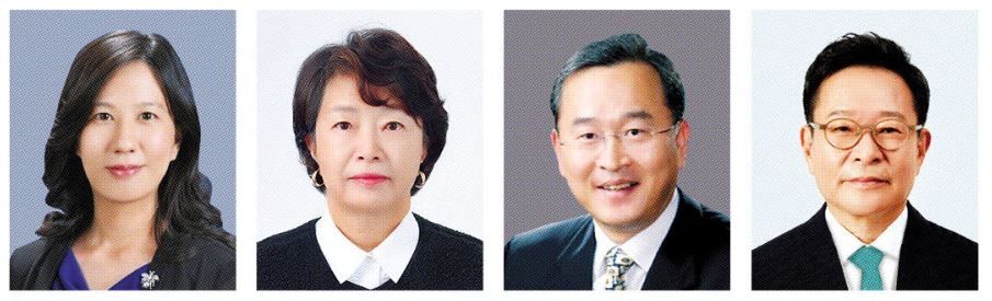 (From left) Shinhan Financial Group Chair Yoon Jae-won; KB Financial Group Chair Cho Wha-joon; Woori Financial Group Chair Yoon In-sub; Hana Financial Group Chair Park Dong-moon