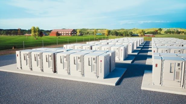 This photo shows its ESS products equipped with LFP batteries. (LG Energy Solution Ltd.)]