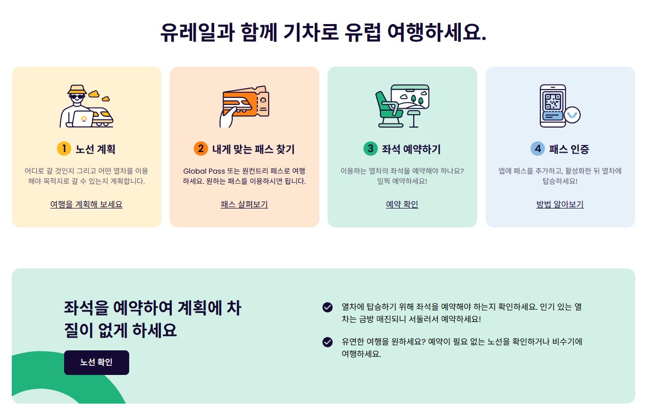 유레일패스 구매 방법 / 사진=유레일홈페이지 캡처