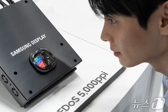 Samsung Display unveiled a 1.4-inch 5,000 PPI RGB OLEDoS product at K-Display 2025 / Provided by Samsung Display