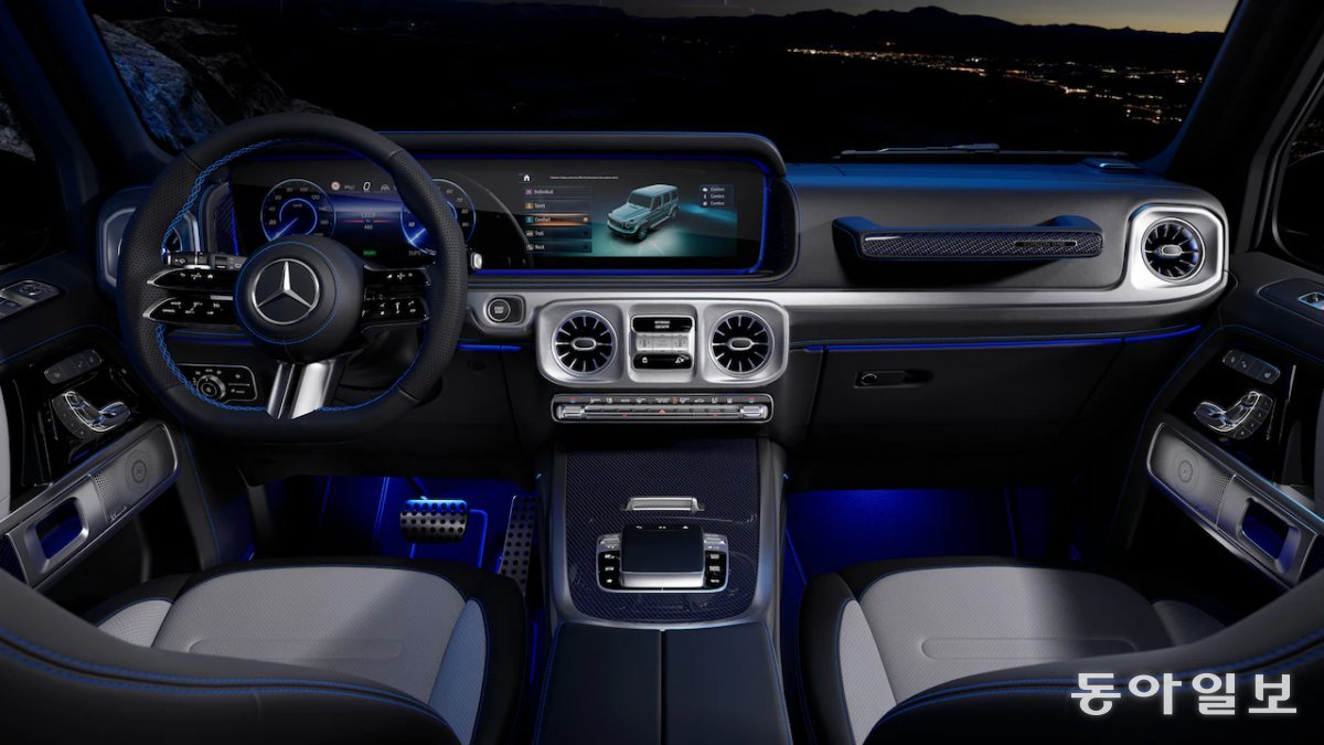 메르세데스벤츠 ‘G 580 위드 EQ 테크놀로지 에디션 원’의 실내 모습. 메르세데스벤츠코리아 제공