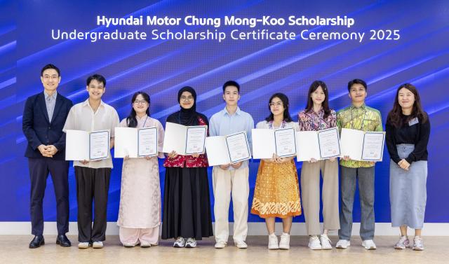 현대차 정몽구 스칼러십 장학생들이 장학증서 수여식에 참여하고 있다 사진현대차 정몽구 재단