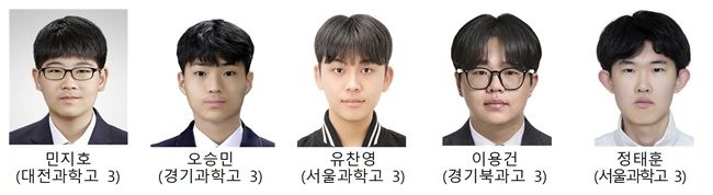 제18회 국체천문천체물리올림피아드에 참가한 한국 대표단 명단. ⓒ과학기술정보통신부