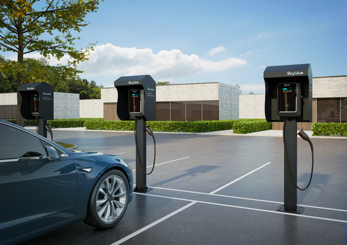 그리드위즈의  PLC 모뎀이 설치된 충전기