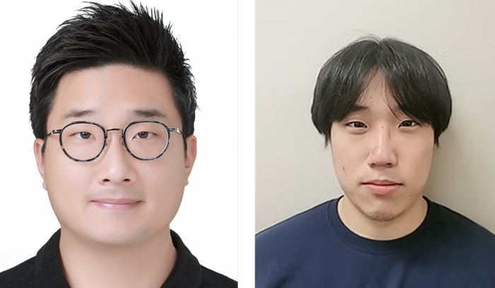 한국공학대 이승준 신소재공학과 교수(왼쪽)과 최효남 신소재공학과 석사과정생.