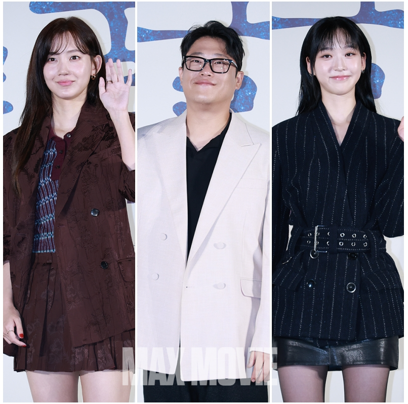 카메라 향해 포즈를 취하는 배우 신현빈, 임성재, 한지현(왼쪽부터). 정유진 기자