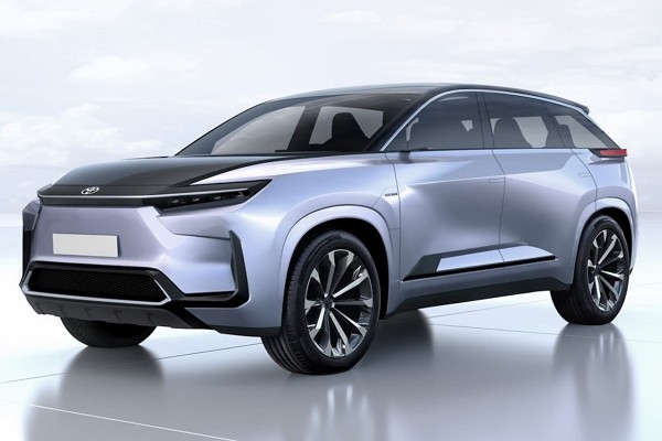 토요타 하이랜더 EV 전측면부. [사진=TopElectricSUV]