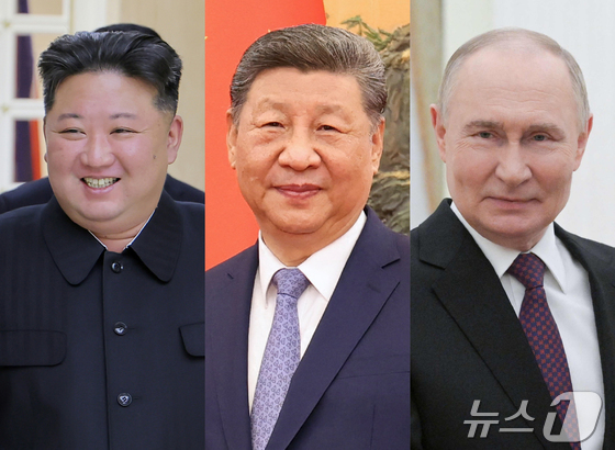 Kim Jong Un, General Secretary of the Workers\' Party of Korea; Xi Jinping, President of China; Vladimir Putin, President of Russia / News1