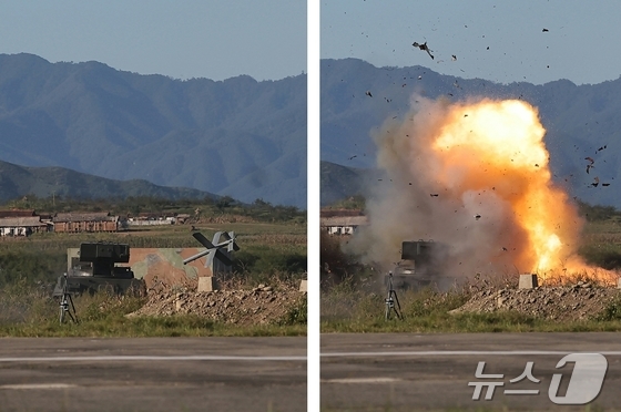 The Rodong Sinmun, the official newspaper of North Korea\'s Workers\' Party, reported on September 19 that General Secretary Kim Jong Un visited a research institute and enterprise under the Unmanned Aerial Technology Consortium the previous day and guided the performance testing of unmanned armed equipment / Rodong Sinmun