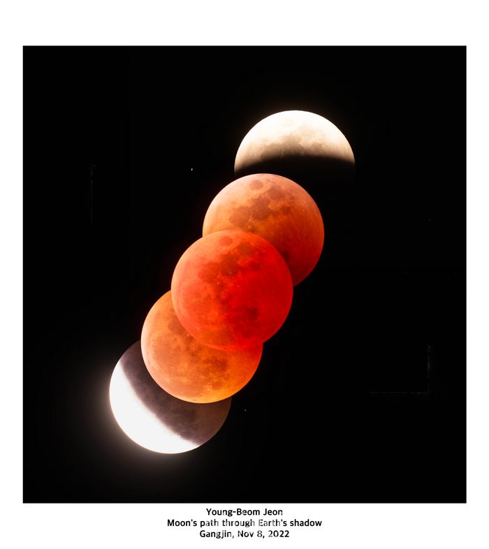 2022년 11월 8일 개기월식. ⓒ전영범 한국천문연구원 책임연구원 촬영
