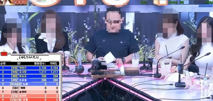 온라인 개인방송 플랫폼에서 인지도가 높은 한 엑셀방송의 모습.ⓒ뉴시스