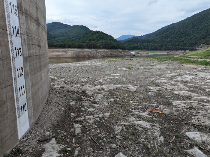 비 소식 간절한 강릉 오봉저수지. 연합뉴스