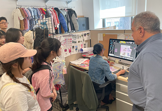 Daegu University Fashion Design students on a field-study visit to a New York company. (Photo: Daegu University)