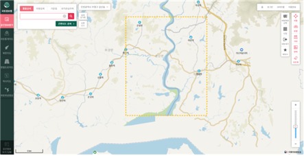  The National Geographic Information Institute under the Ministry of Land, Infrastructure and Transport displays the lower reaches of the Ryesong River in North Korea on its national internet map / Provided by the National Land Information Platform
