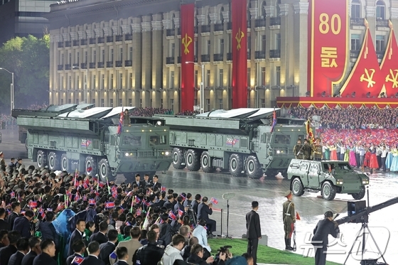 A military parade was held on October 10 to celebrate the 80th anniversary of the founding of the Workers\' Party of North Korea / Rodong Sinmun