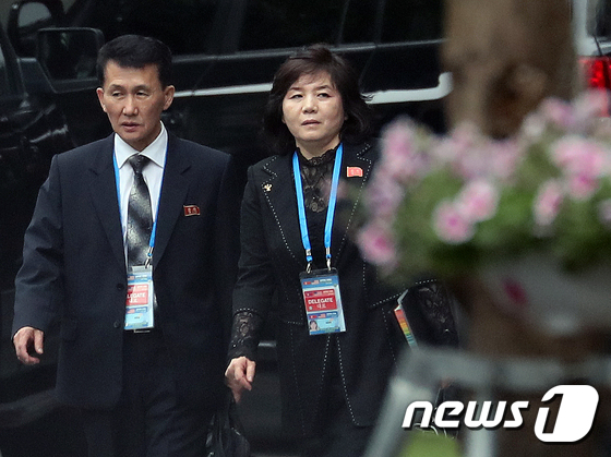 Choe Son-hui, Vice Minister of Foreign Affairs of North Korea, is leaving her accommodation at the Melia Hotel in Hanoi, Vietnam, to attend the summit meeting between Kim Jong Un, General Secretary of the Workers\' Party of Korea, and U.S. President Donald Trump at the Metropole Hotel. 2019.2.28 / News1