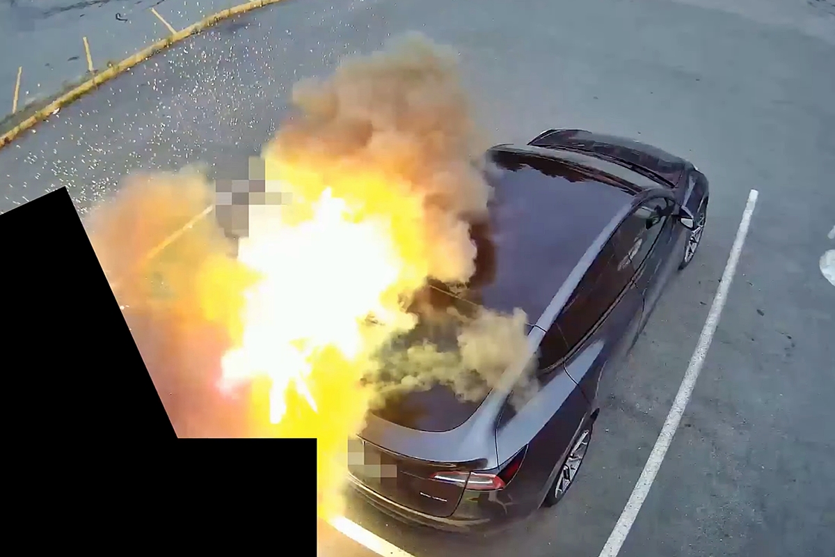 Caught on Camera: Tesla Charger Explodes Mid-Charge—The Wake-Up Call EV ...