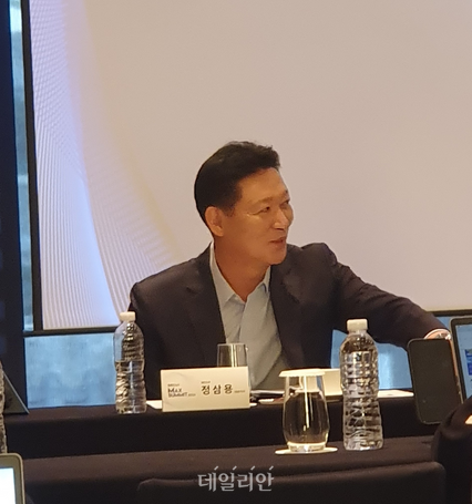 정삼용 시큐아이 대표가 23일 오전 서울 웨스틴조선호텔에서 열린