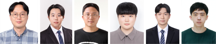 왼쪽부터 GIST 김승준 교수, 강성준·김광빈 박사과정생, 김보천·박정주·신세무 석사과정생.