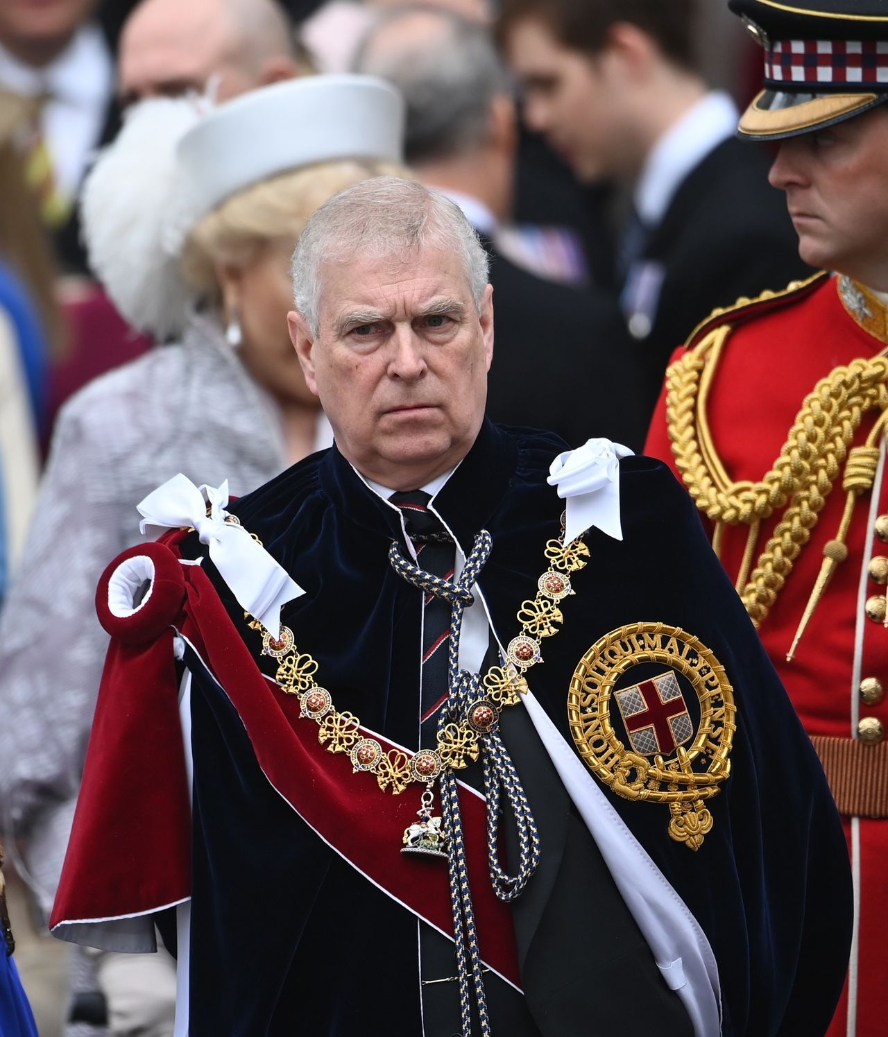 Britain's Prince Andrew, the Duke of York, departs after the Coronation of King Charles III and Queen Camilla at Westminster Abbey, London, May 6, 2023. (EPA-Yonhap)
