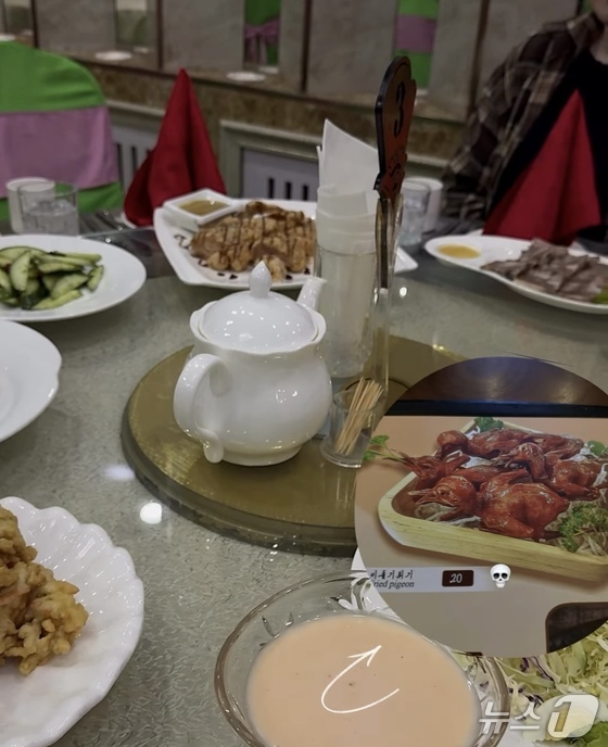  A Pyongyang restaurant revealed by a Russian Instagrammer (@tataofficial) who visited Pyongyang last month. The menu reportedly listed fried pigeon and various pigeon dishes / Capture from Instagram