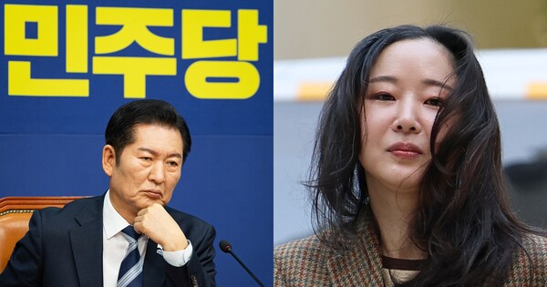 정청래 더불어민주당 대표(왼쪽), 민희진 전 어도어 대표. ⓒ뉴스1