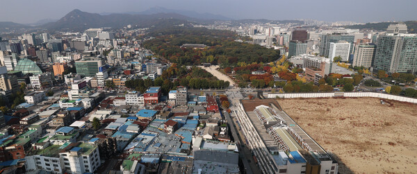 서울 종로구 종묘와 세운 4구역 재개발 공사 현장 모습. ⓒ뉴스1 